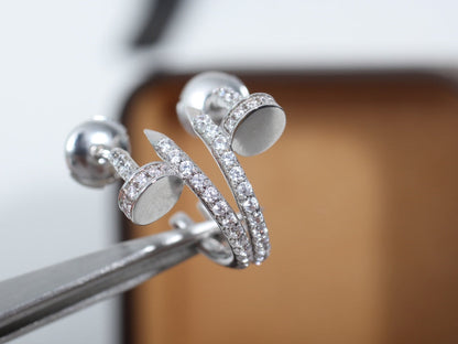 [Okajuri Jewelry]JUSTE EARRINGS 12.75MM SILVER DIAMOND