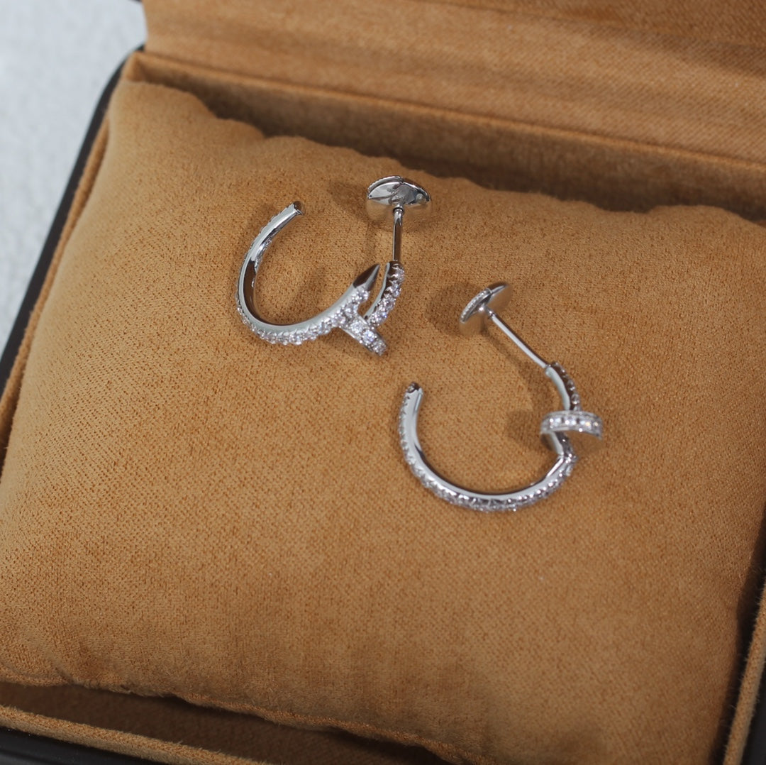 [Okajuri Jewelry]JUSTE EARRINGS 12.75MM SILVER DIAMOND