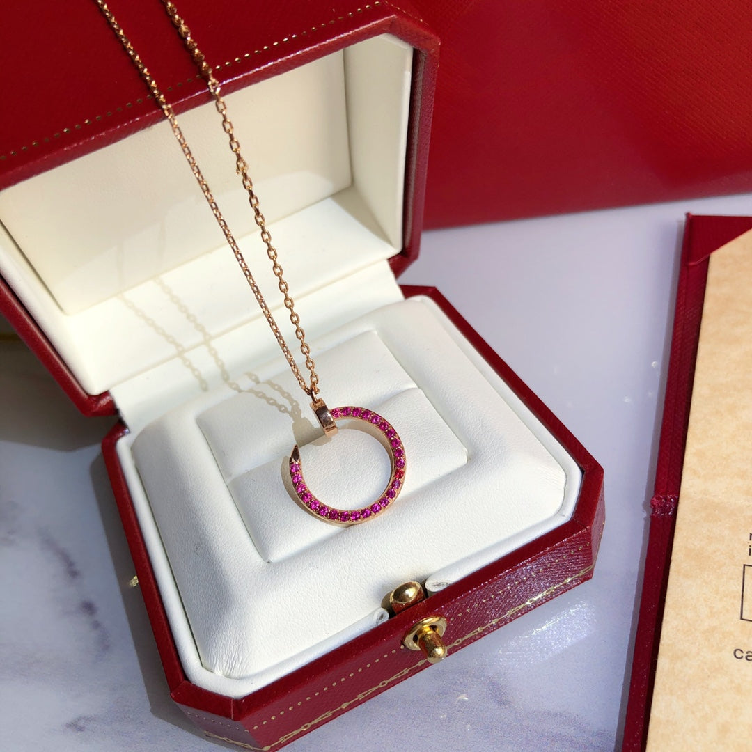 [Okajuri Jewelry] JUSTE NECKLACE RED FULL DIAMONDS