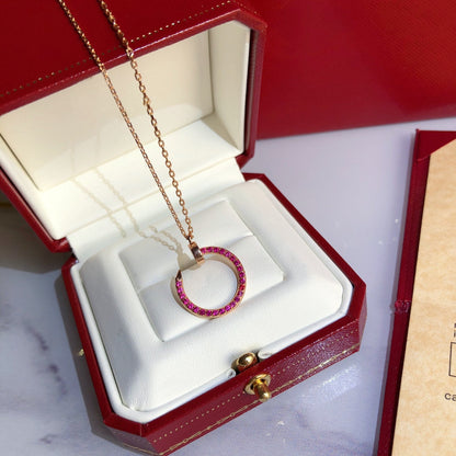 [Okajuri Jewelry] JUSTE NECKLACE RED FULL DIAMONDS
