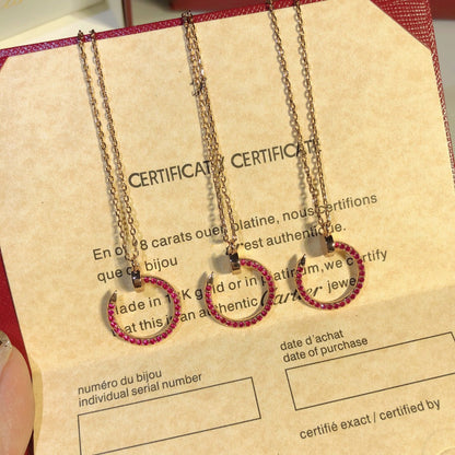 [Okajuri Jewelry] JUSTE NECKLACE RED FULL DIAMONDS