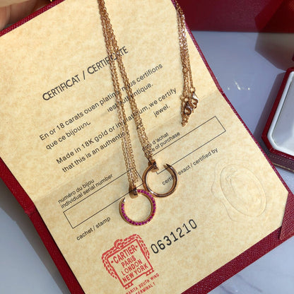 [Okajuri Jewelry] JUSTE NECKLACE RED FULL DIAMONDS