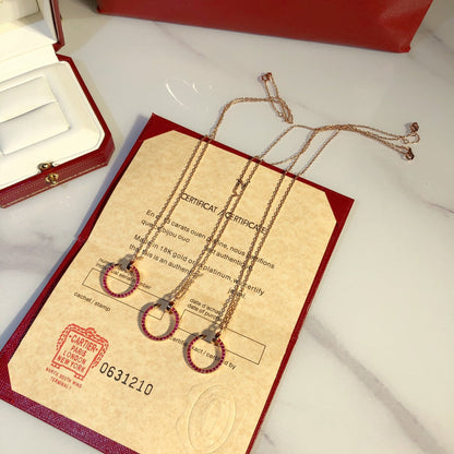 [Okajuri Jewelry] JUSTE NECKLACE RED FULL DIAMONDS