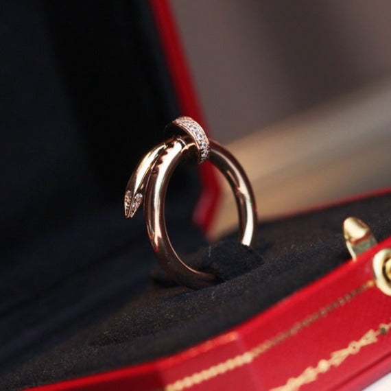 [Okajuri Jewelry]JUSTE RING 2.65MM PINK GOLD DIAMOND