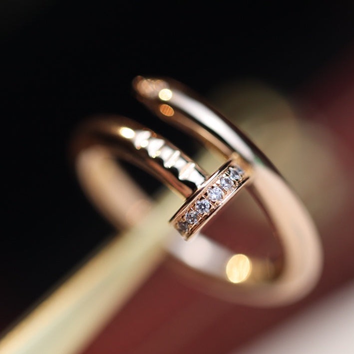 [Okajuri Jewelry]JUSTE RING 2.65MM PINK GOLD DIAMOND
