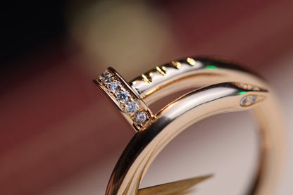 [Okajuri Jewelry]JUSTE RING 2.65MM PINK GOLD DIAMOND
