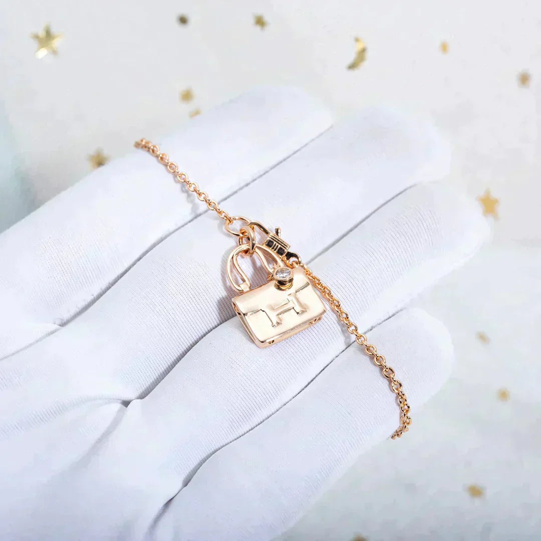 [Okajuri Jewelry]AMULETTE PEDANT ROSE GOLD NECKLACE