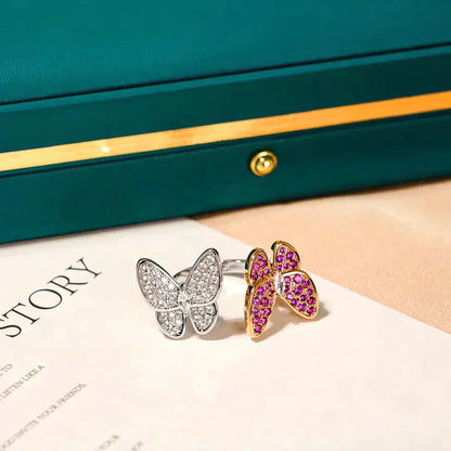 [Okajuri Jewelry]TWIN BUTTERFLY DIAMOND RING