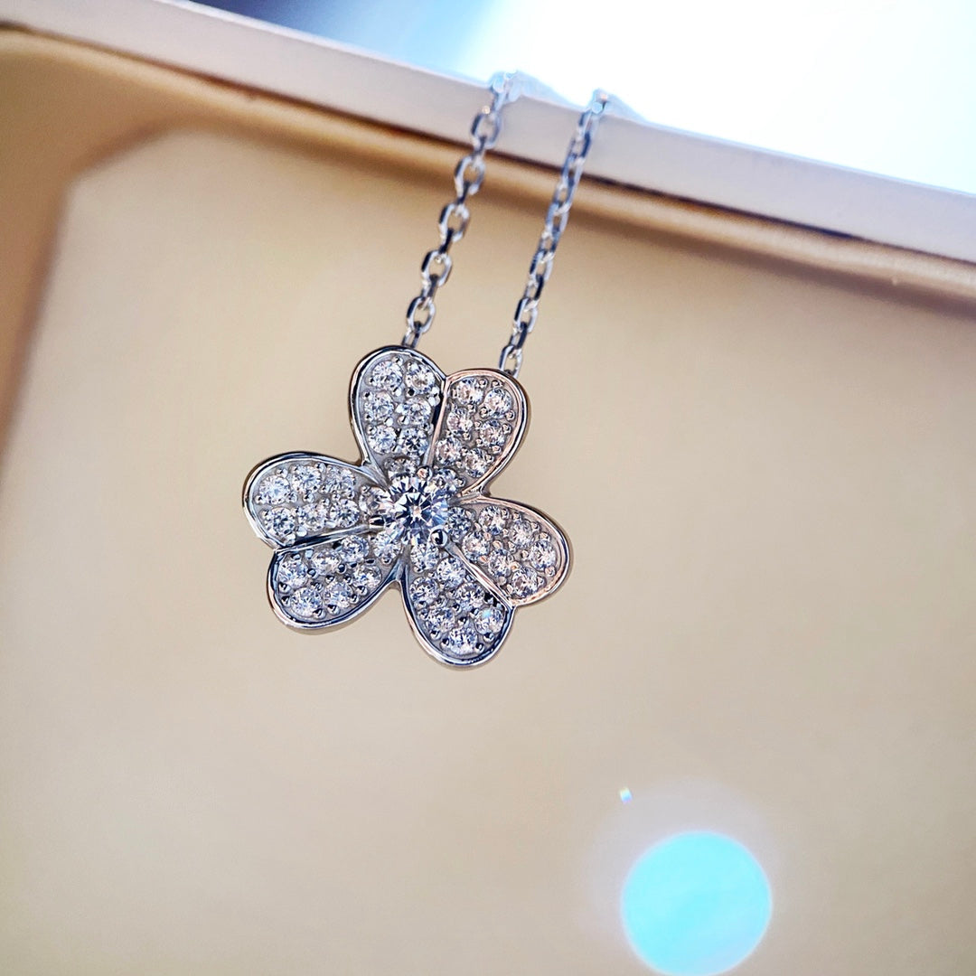 [Okajuri Jewelry]CLOVER DIAMOND NECKLACE SILVER