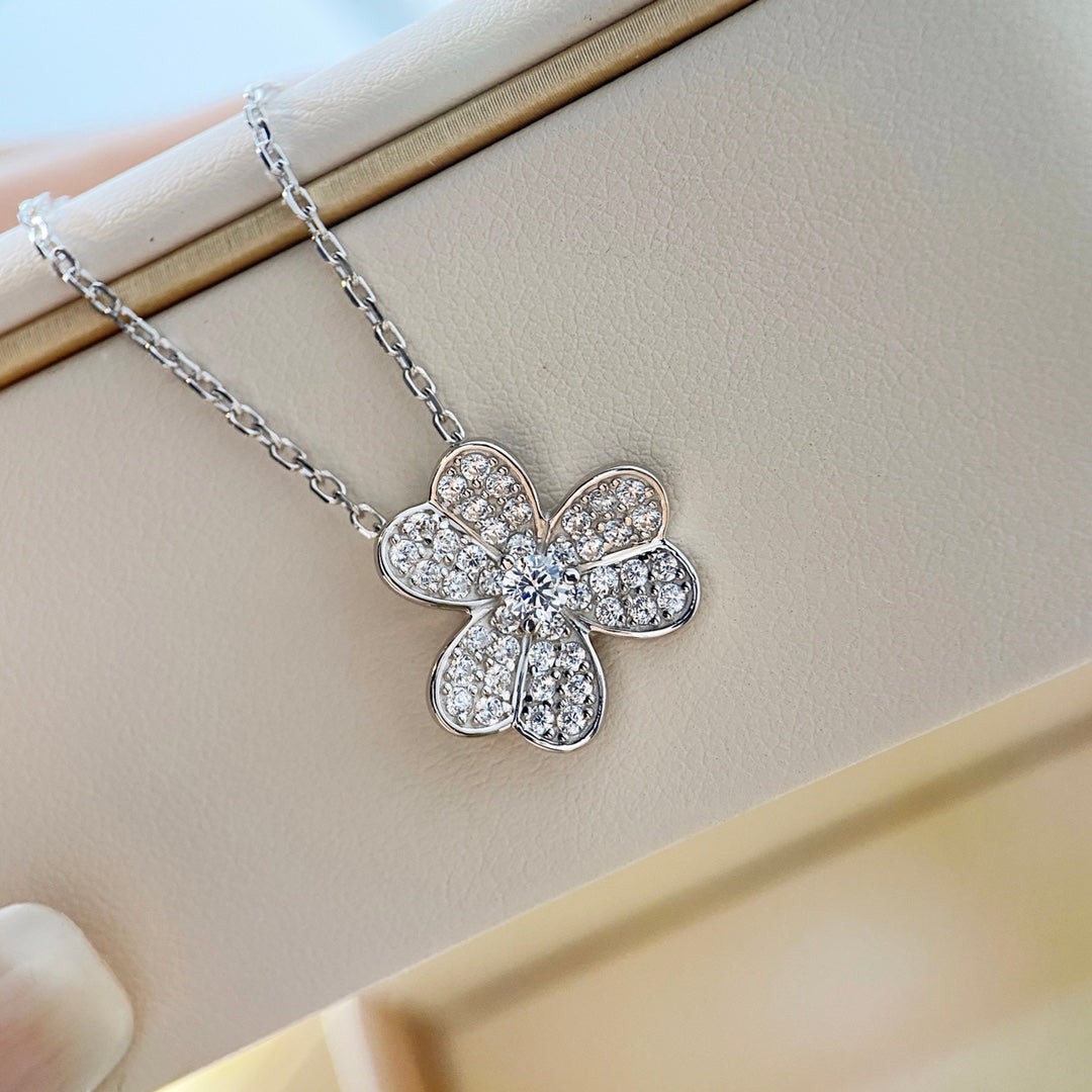 [Okajuri Jewelry]CLOVER DIAMOND NECKLACE SILVER