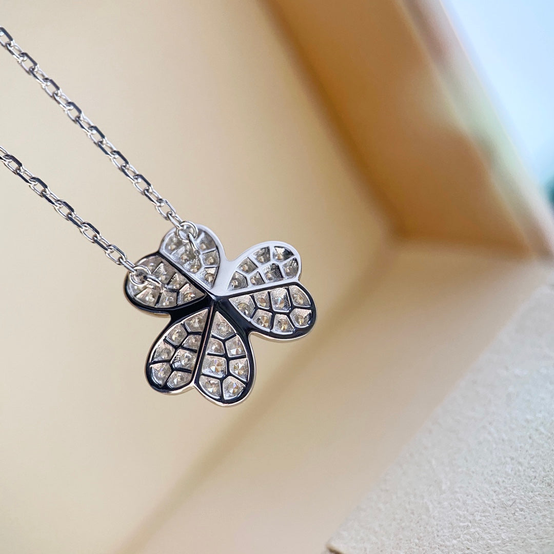[Okajuri Jewelry]CLOVER DIAMOND NECKLACE SILVER