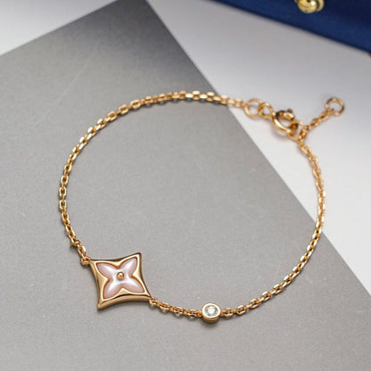 [Okajuri Jewelry]STAR 1 DIAMOND PINK GOLD BRACELET