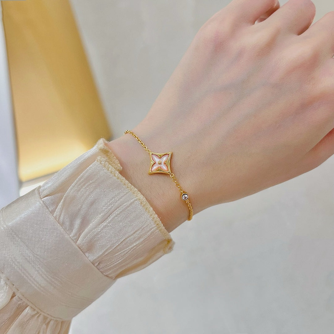 [Okajuri Jewelry]STAR 1 DIAMOND PINK GOLD BRACELET