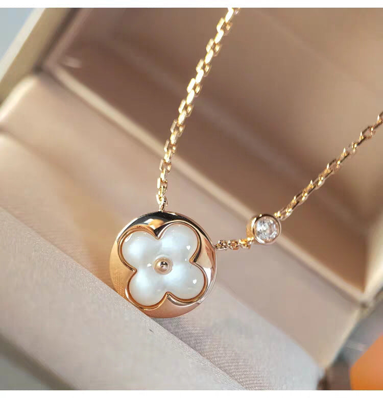 [Okajuri Jewelry]SUN MOP GOLD 1 DIAMOND NECKLACE