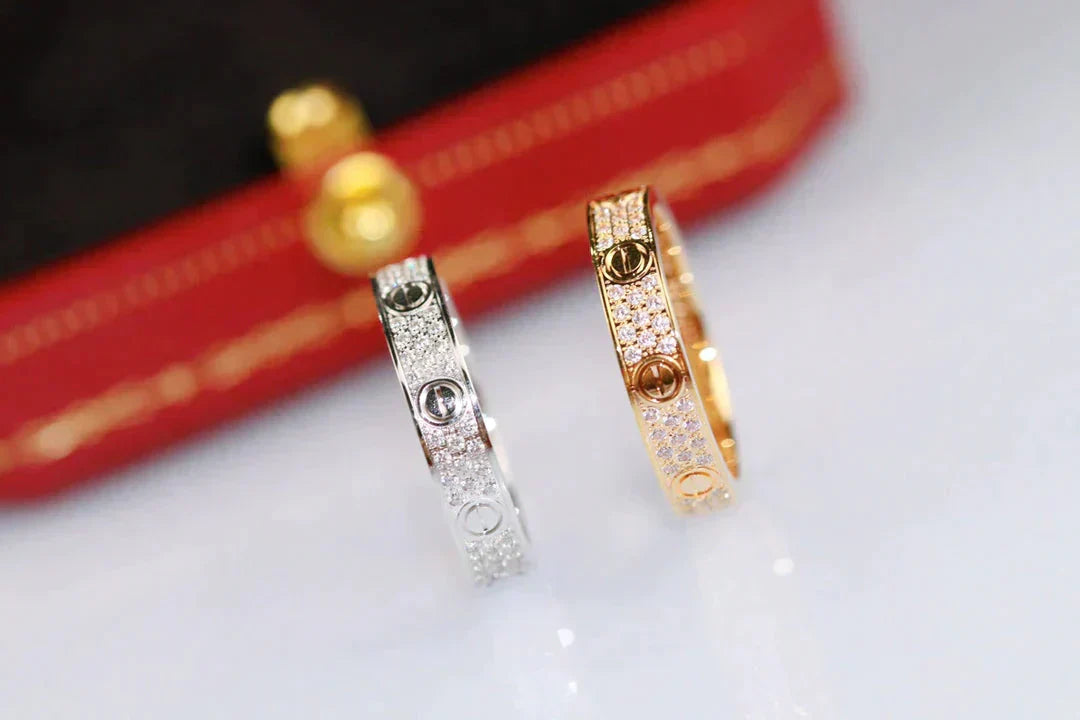 [Okajuri Jewelry]LOVE RING 3.6MM DIAMOND PAVED
