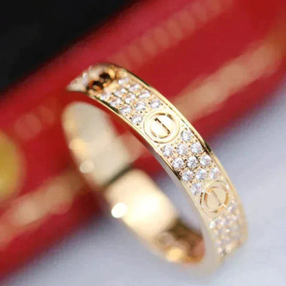 [Okajuri Jewelry]LOVE RING 3.6MM DIAMOND PAVED