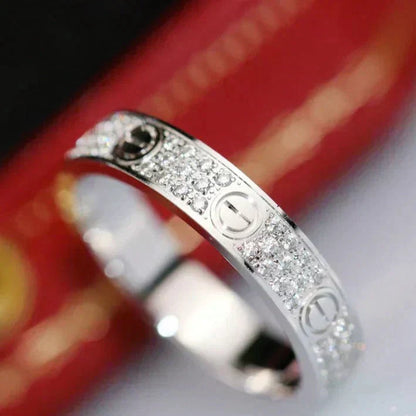 [Okajuri Jewelry]LOVE RING 3.6MM DIAMOND PAVED