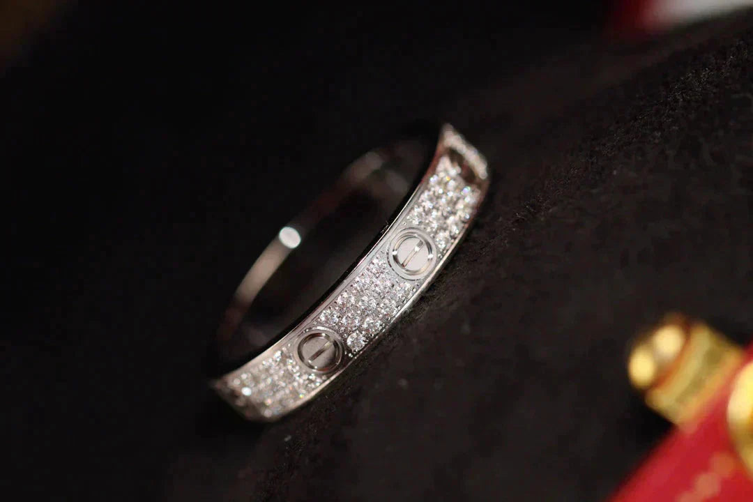 [Okajuri Jewelry]LOVE RING 3.6MM DIAMOND PAVED