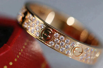 [Okajuri Jewelry]LOVE RING 3.6MM DIAMOND PAVED