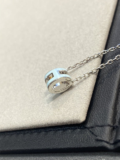 [Okajuri Jewelry]POP H LIGHT BLUE NECKLACE