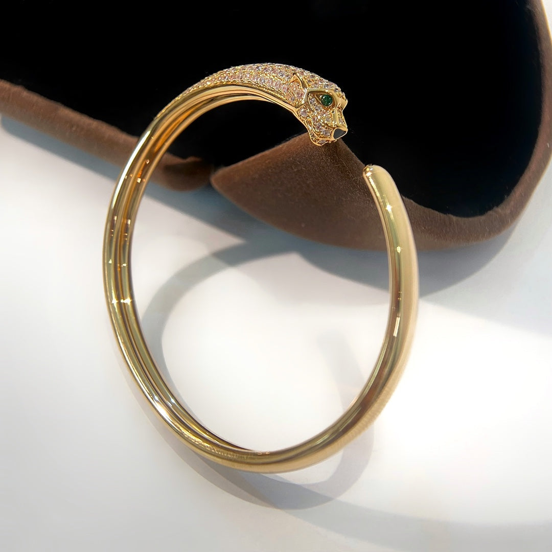 [Okajuri Jewelry]PANTHERE GOLD DIAMOND OPEN BRACELET