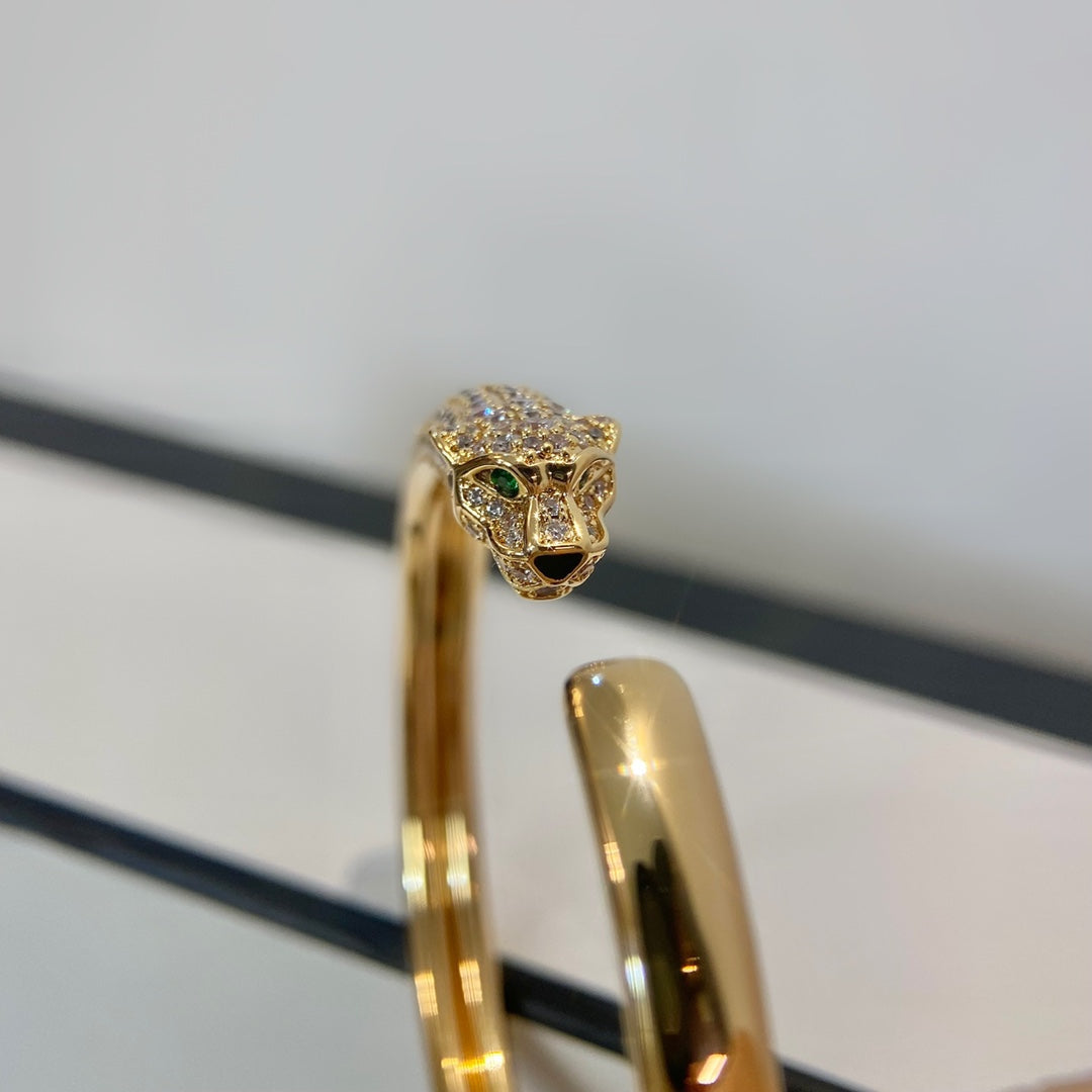 [Okajuri Jewelry]PANTHERE GOLD DIAMOND OPEN BRACELET