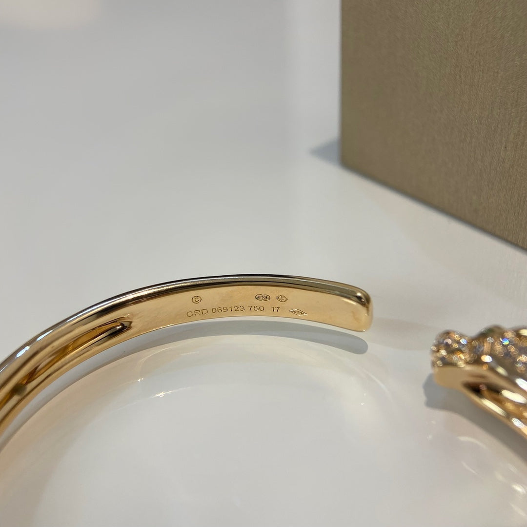 [Okajuri Jewelry]PANTHERE GOLD DIAMOND OPEN BRACELET
