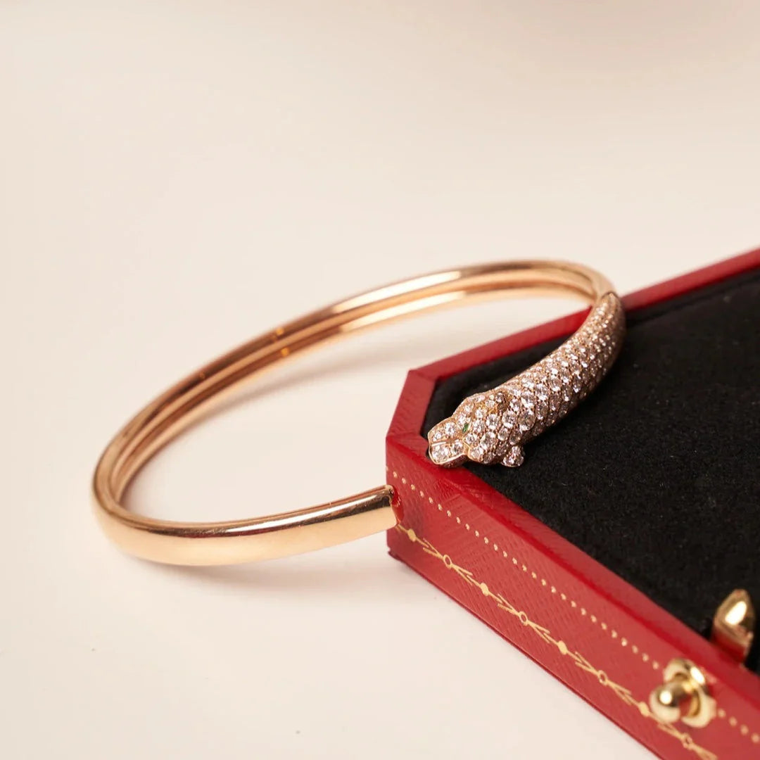[Okajuri Jewelry] PANTHERE HALF DIAMOND OPEN BRACELET