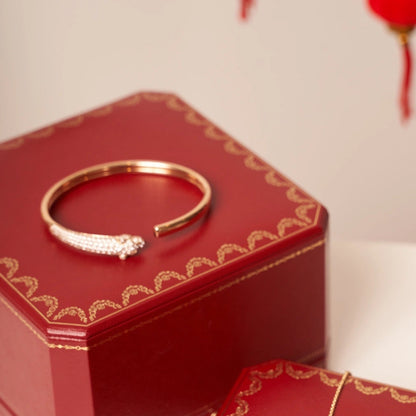 [Okajuri Jewelry]PANTHERE ROSE GOLD DIAMOND OPEN BRACELET