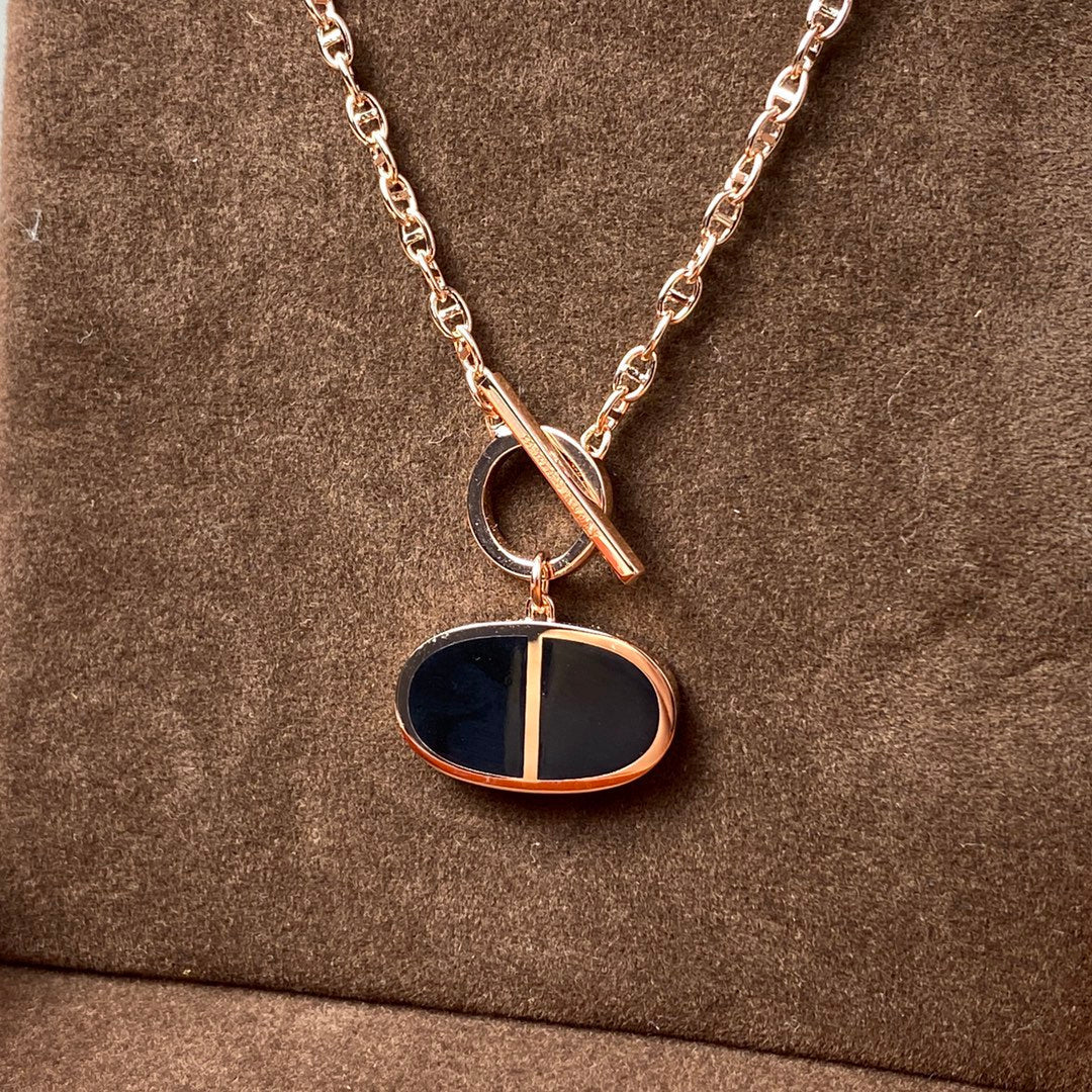 [Okajuri Jewelry]CHAINE VERSO BLACK CERAMIC NECKLACE