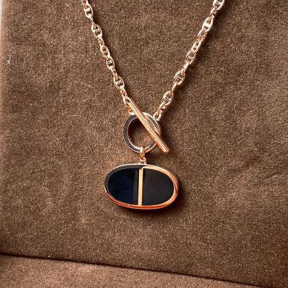 [Okajuri Jewelry]CHAINE VERSO BLACK CERAMIC NECKLACE