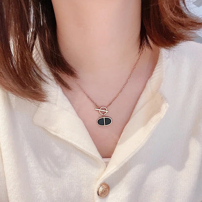 [Okajuri Jewelry]CHAINE VERSO BLACK CERAMIC NECKLACE