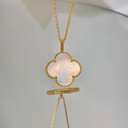 [Okajuri Jewelry]CLOVER 25MM MOP LARGE PENDANT NECKLACE