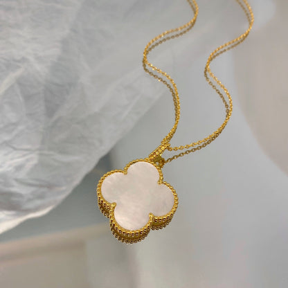 [Okajuri Jewelry]CLOVER 25MM MOP LARGE PENDANT NECKLACE