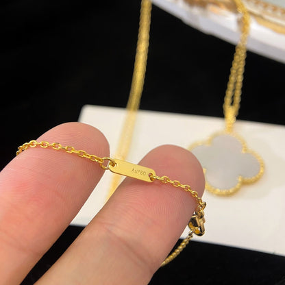 [Okajuri Jewelry]CLOVER 25MM MOP LARGE PENDANT NECKLACE