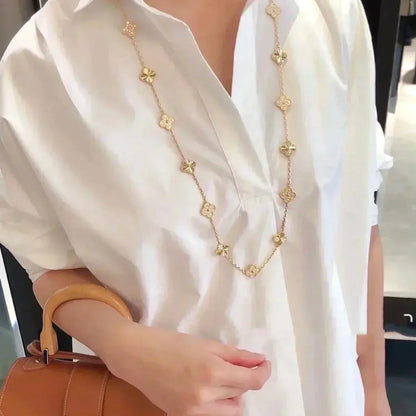 [Okajuri Jewelry]CLOVER 20 MOTIFS LASER DIAMOND NECKLACE