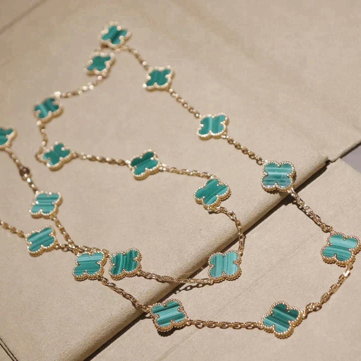 [Okajuri Jewelry]CLOVER 20 MOTIFS MALACHITE GOLD