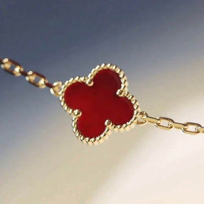 [Okajuri Jewelry] CLOVER 20 MOTIFS CARNELIAN NECKLACE
