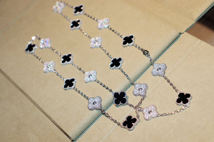 [Okajuri Jewelry]CLOVER 20 MOTIFS ONYX DIAMOND SILVER