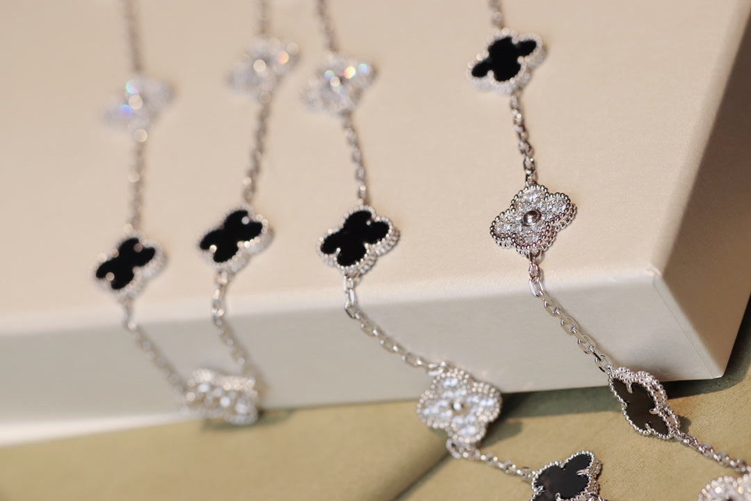 [Okajuri Jewelry]CLOVER 20 MOTIFS ONYX DIAMOND SILVER