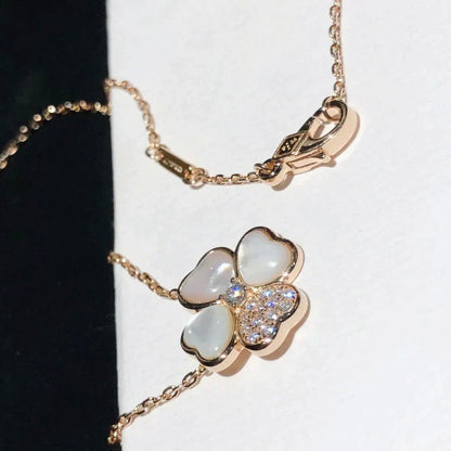 [Okajuri Jewelry]CLOVER MOP DIAMOND ROSE GOLD NECKLACE