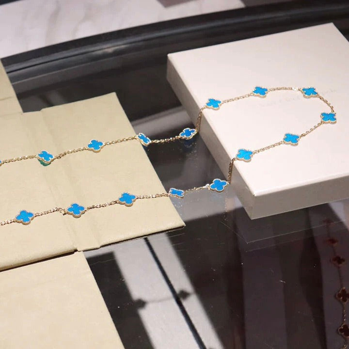 [Okajuri Jewelry]CLOVER 20 MOTIFS TURQUOISE GOLD