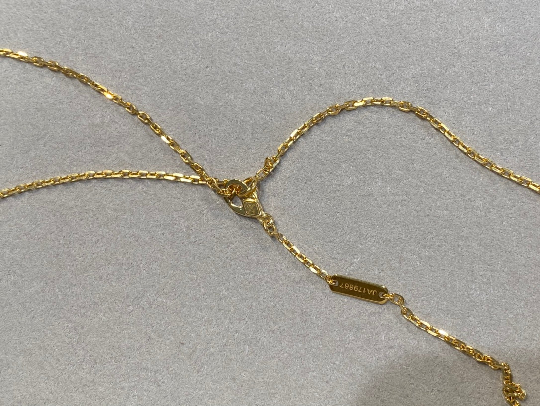 [Okajuri Jewelry]CLOVER 25MM NECKLACE GOLD CARNELIAN