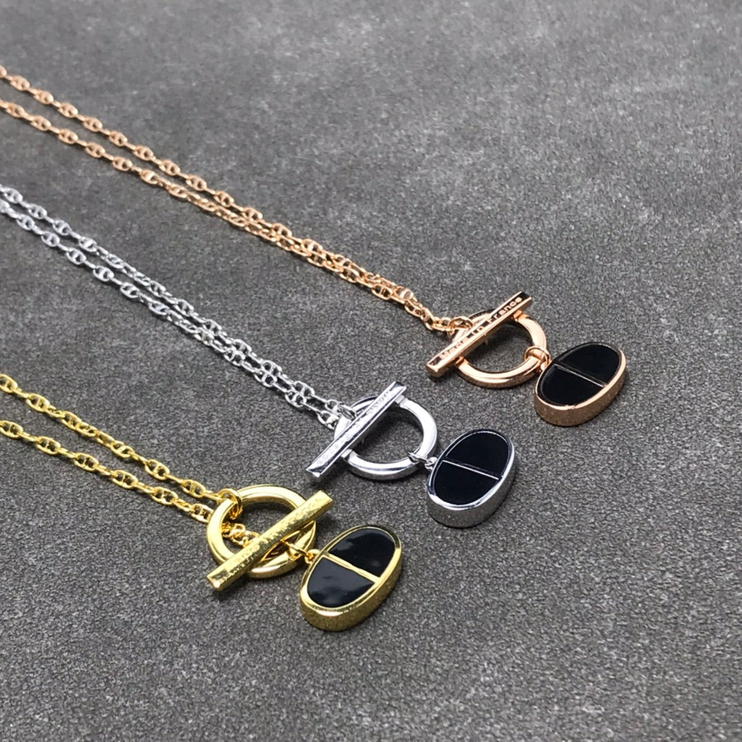 [Okajuri Jewelry]CHAINE VERSO BLACK CERAMIC  NECKLACE