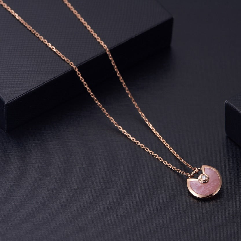 [Okajuri Jewelry]AMULETTE ROSE GOLD PINK MOP NECKLACE