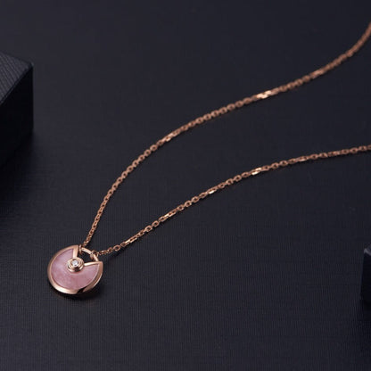 [Okajuri Jewelry]AMULETTE ROSE GOLD PINK MOP NECKLACE