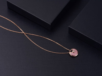 [Okajuri Jewelry]AMULETTE ROSE GOLD PINK MOP NECKLACE