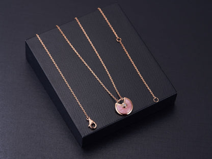 [Okajuri Jewelry]AMULETTE ROSE GOLD PINK MOP NECKLACE