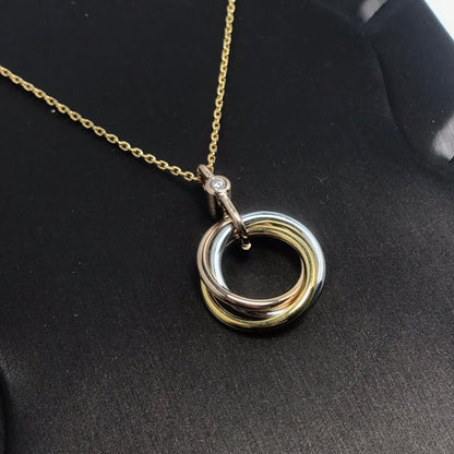 [Okajuri Jewelry]TRINITY SILVER GOLD PINK GOLD NECKLACE