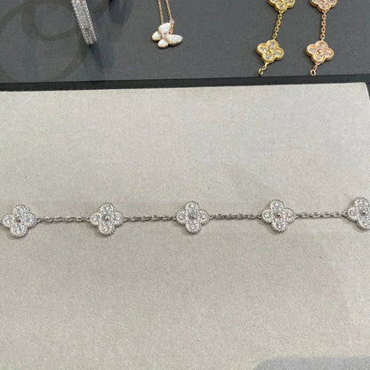 [Okajuri Jewelry]  CLOVER 5 MOTIF FULL DIAMOND BRACELET COLLECTION